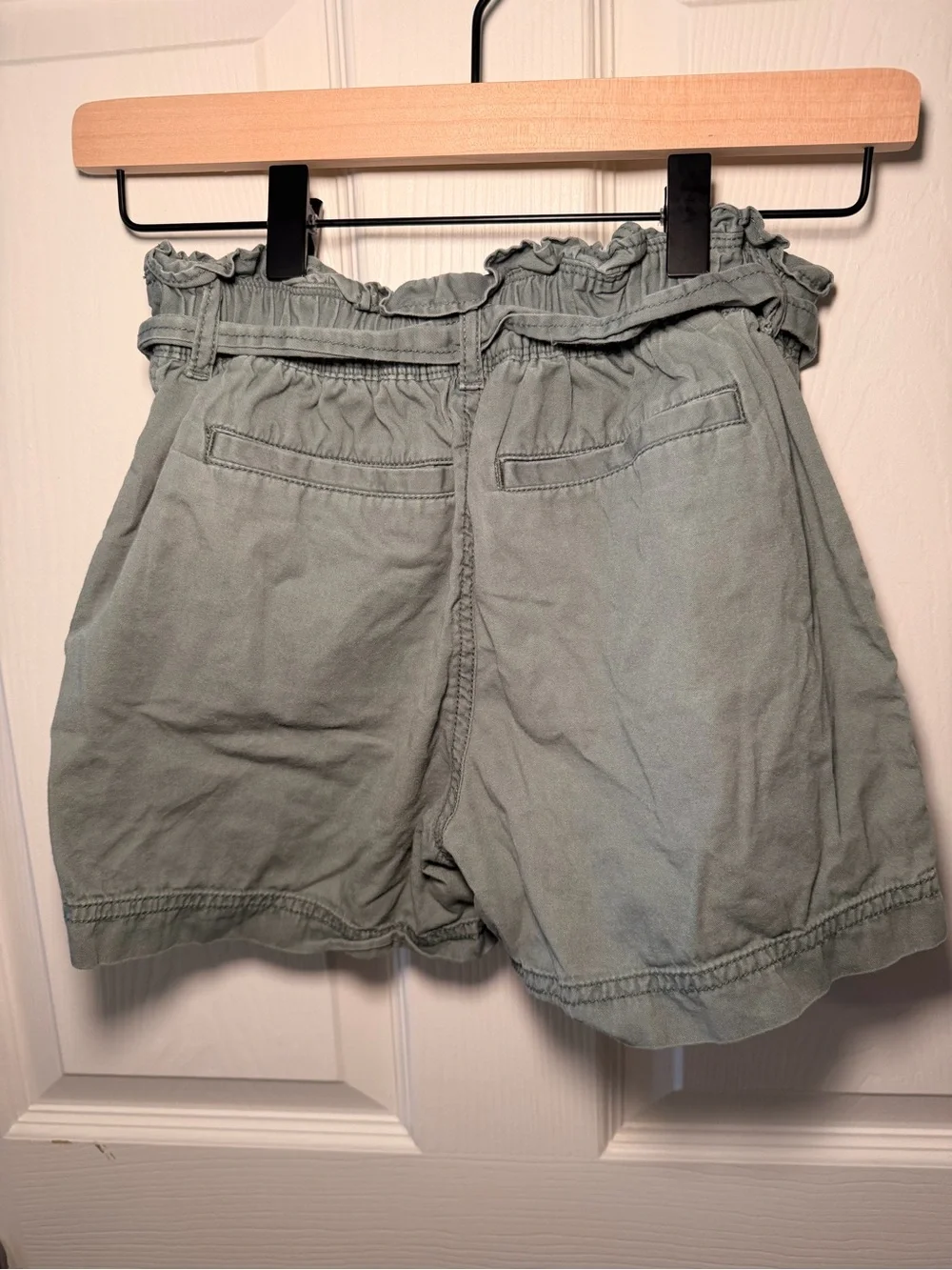 GAP Sage Green Paperbag Tie Waist Shorts